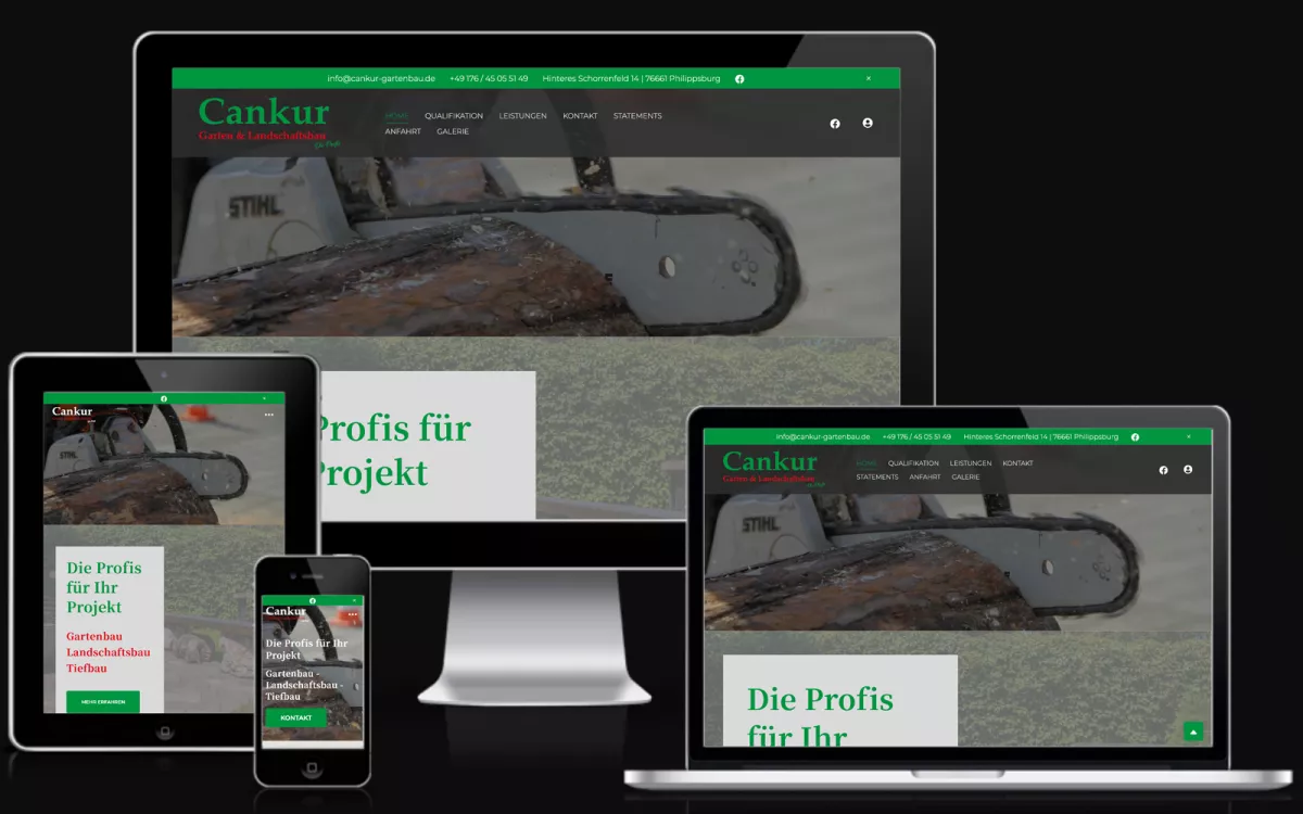 Bild zeigt die Website von Gartenbau Cankur, Waghäusel Bild zeigt die Website von Gartenbau Cankur, Waghäusel
