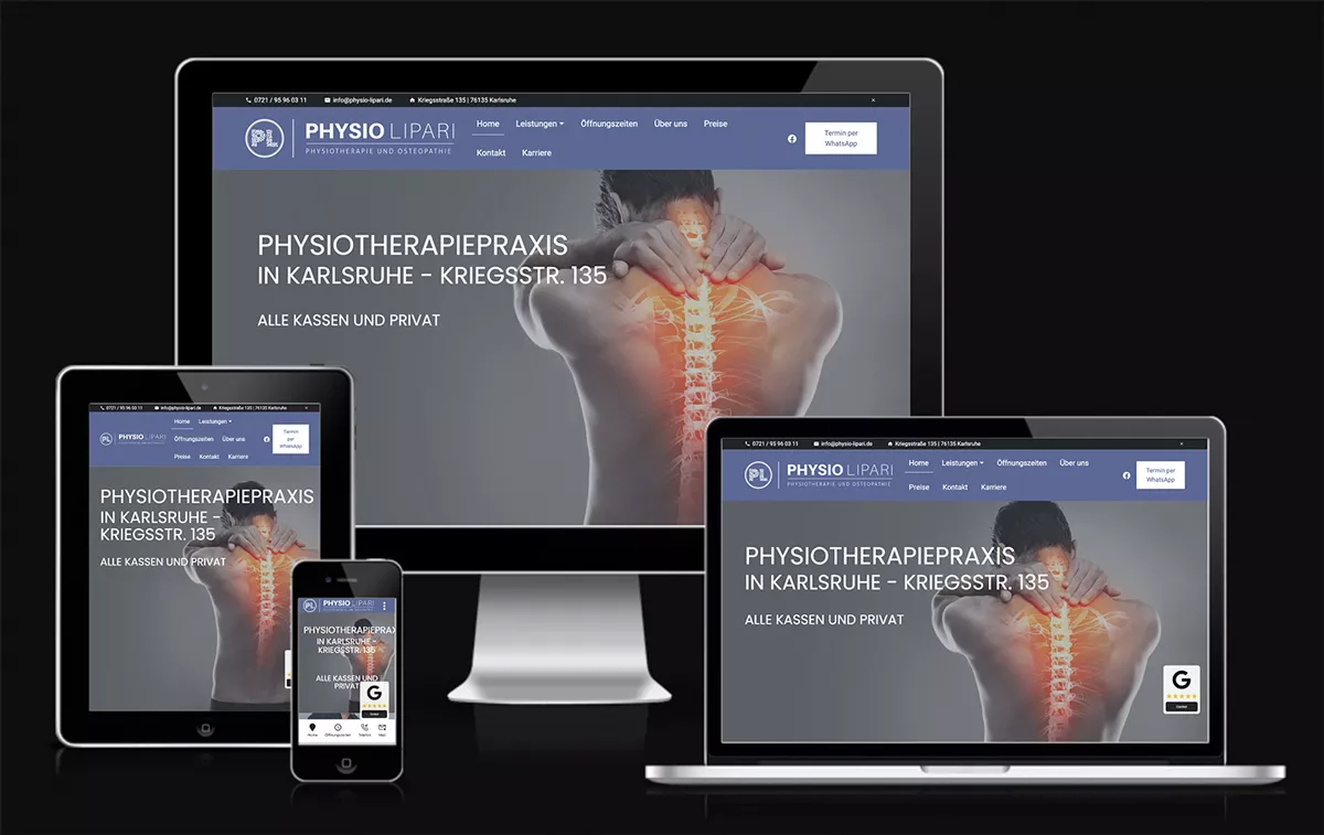 Bild zeigt die Website von Physio Lipari Karlsruhe Bild zeigt die Website von Physio Lipari Karlsruhe